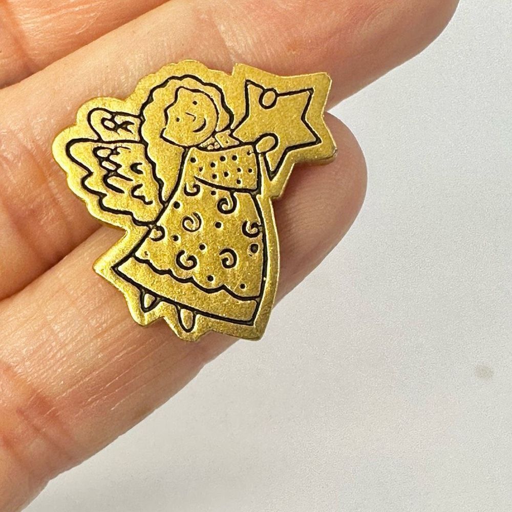 Gold tone angel pin
